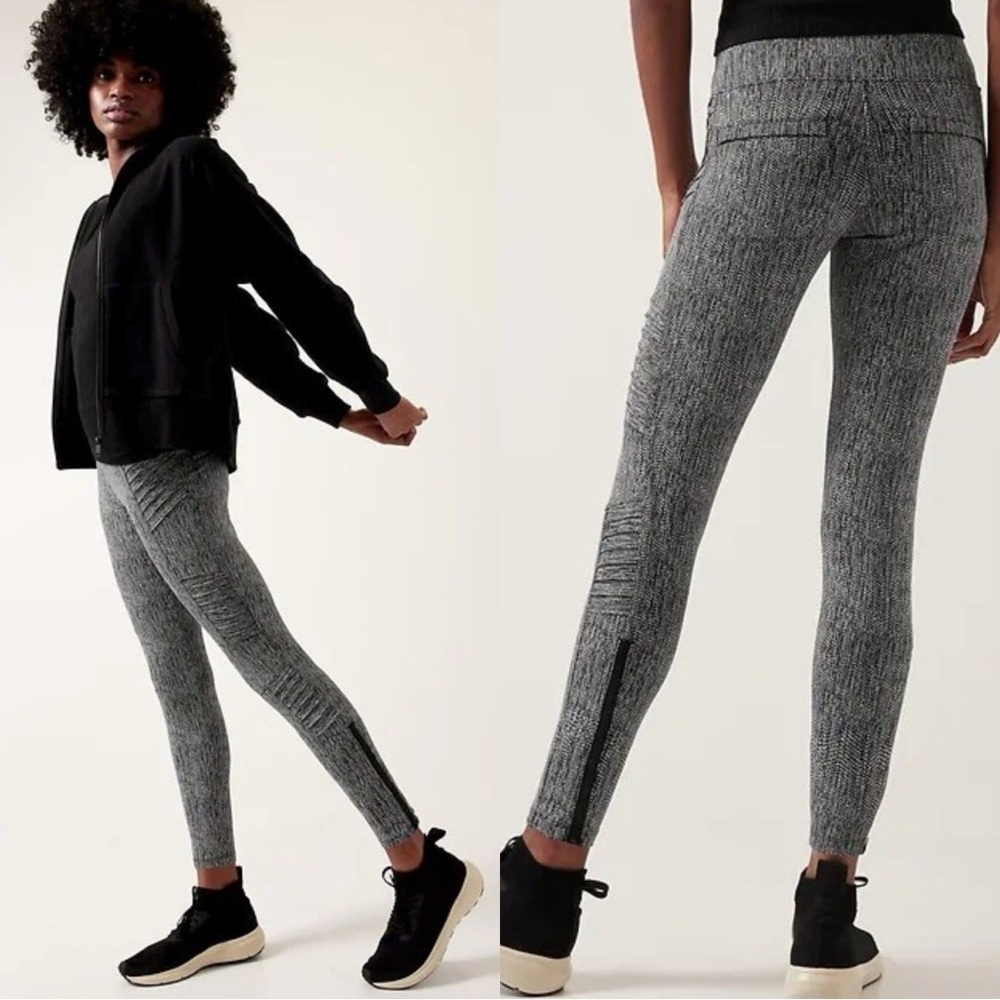 ATHLETA Delancey Textured Moto Tight Leggings